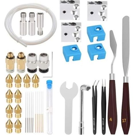 41-teiliges 3D-Drucker-Düsenset für Ender 3 V2 CR10 und Ender 5 Pro, MK8-Düsenheizblock aus gehärtetem Stahl (1/3)