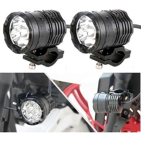 Phare de moto longue portée à six LED Cree 60 W haute puissance, pour voiture et véhicule tout-terrain - Boîtier noir - Lumière blanche (1/5)