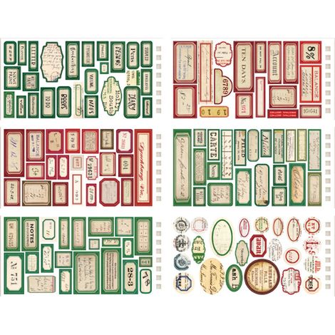 12 Retro-Sticker für Planer, Deko-Blätter für Tagebücher, Kalender und Scrapbooking – Stil 3, Vintage-Design (1/5)