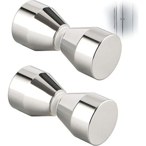 Set mit 2 Duschtürgriffen – Silberne Aluminiumlegierung – Für Glasduschtüren (1/5)
