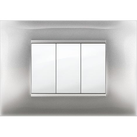 10 x PLACCA MIVIDA PLANA ALLUMINIO CHIARO 3P