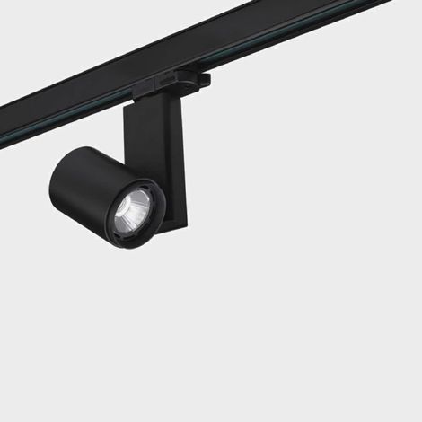 LedsC4 Mach3 - Spot sur Rail LED 12.5W et 1082lm avec Blanc Chaud 3000K. Diamètre 6.3cm. Structure en Aluminium. Coloris Noir