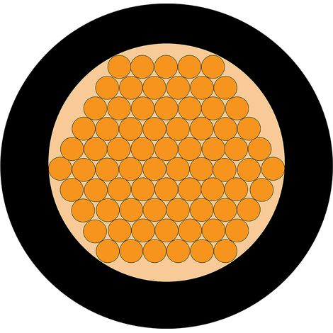 Câble d'alimentation RS PRO 1G6 mm², gaine PVC Noir, Retardant à la flamme, 100m ( Prix pour Bobine de 100 Mètres )