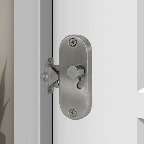 Loquet coulissant à angle droit de 90 degrés, compatible avec la plupart des serrures de porte, gain de place et adapté à toutes les portes en bois.