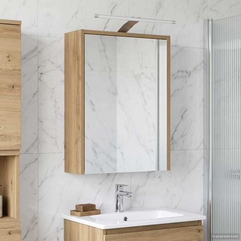 Armario con espejo de baño Roble Artesanal 43 x 16 x 62.5 cm