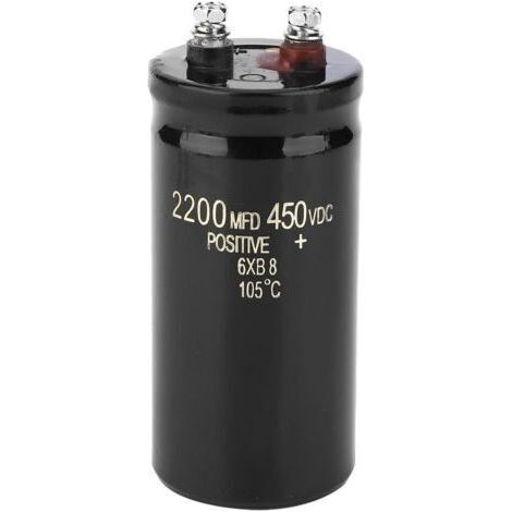 Condensateur, condensateur électrolytique à Broche de Boulon 450V 2200uf Condensateur diélectrique d'électrolyse en Aluminium (1/5)