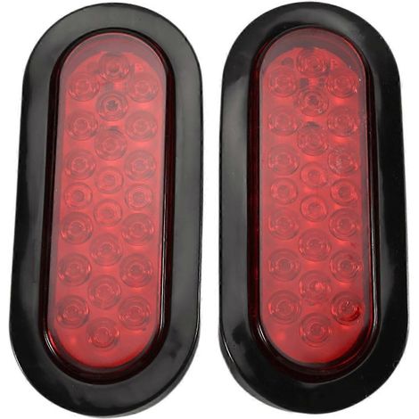 2 Stück 6 Zoll ovales rotes 22-LED-LKW-Rücklicht Transparentes Rückfahrrücklicht für LKW-Anhänger-Warnleuchte (1/5)