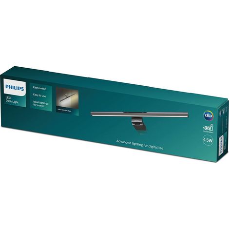 Philips LED Lámpara de escritorio negra 4,5 W diseño moderno (1/4)