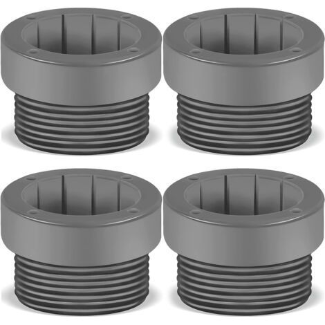 Lot de 4 adaptateurs filetés pour stabilisateur de parasol de piscine, manchons de fixation pour poteau de parasol de piscine, insert stabilisateur pour terrasse extérieure, 4,4 cm (1/4)