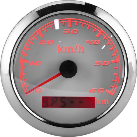 Compteur de vitesse GPS 85 mm 60 km/h, étanche IP67, type universel, convient aux navires, yachts, voitures et motos, cadran blanc. (1/5)