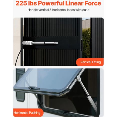Actionneur linéaire 12V, course 101.6mm 15mm/s rapide 1000N, IP54 + support pour bureau réglable, fauteuil inclinable, ouverture fenêtre porte (1/5)
