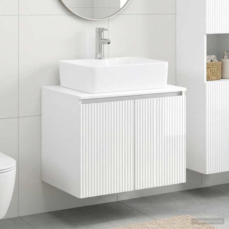 vidaXL Bathroom Furniture Set High Gloss White Engineered Wood (1/5)