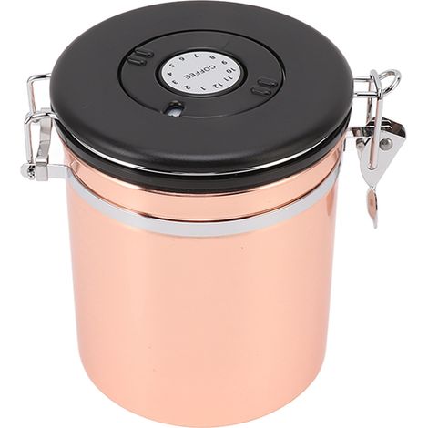 Boîte à café en acier inoxydable 304 avec cuillère, récipient hermétique pour fruits secs, thé et céréales diverses, 1,5 L (1/5)