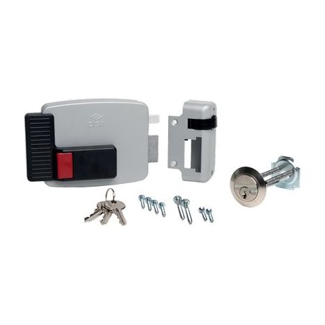 SERRATURA LEGNO APPLICARE ELETTRICA 11610N CISA VERN C.STACCATO+SCR+PULSANTE E.MM 50/80 DX