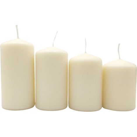 Adventskerzen 4er-Set Stumpenkerzen Weihnachtskerze Stufenkerzen Stumpen Kerze - champagner (1/5)