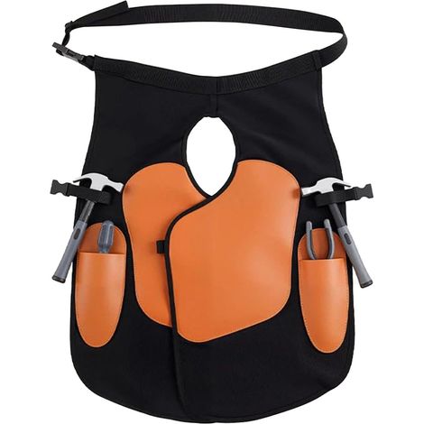 1 - Tablier de maréchal-ferrant - Cuir synthétique - Protection genoux et corps &43 Bretelles réglables pour agriculture et soin équin Noir 139,7x66,04 cm
