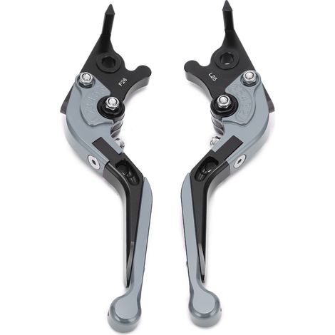 Lot de 2 leviers de frein gauche et droit pour moto Yamaha NMAX 155 (2015-2021), accessoires de modification, pièces de rechange pour pit dirt et motocross, gris. (1/5)