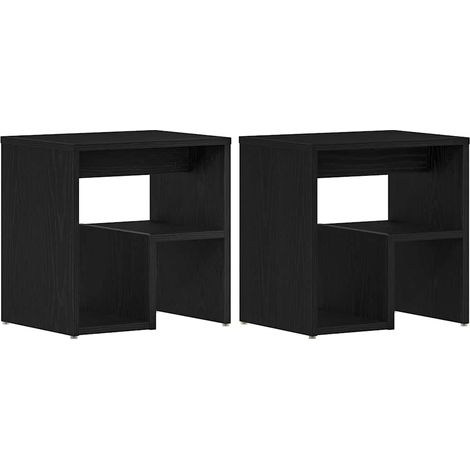 Maison Exclusive - Armadio da Notte 2 pcs Rovere Nero 40 x 30 x 40 cm