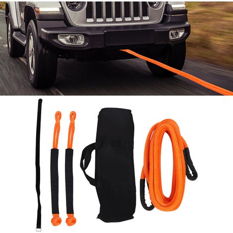 Sangle de Remorquage 9m/30ft, Résistance 30.580 lbs, Nylon, Avec 2 Élingues Souples, Idéal pour SUV, Camion, Bateau (1/5)