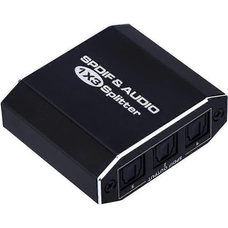Répartiteur audio à fibre optique SPDIF Toslink 1 entrée 3 sorties en alliage d'aluminium (1/5)