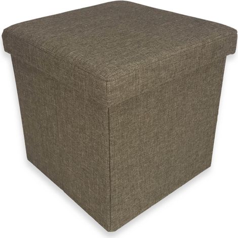 POUF CONTAINER MARCHEPIED TISSÉ TAYLOR TAUPE (1/2)