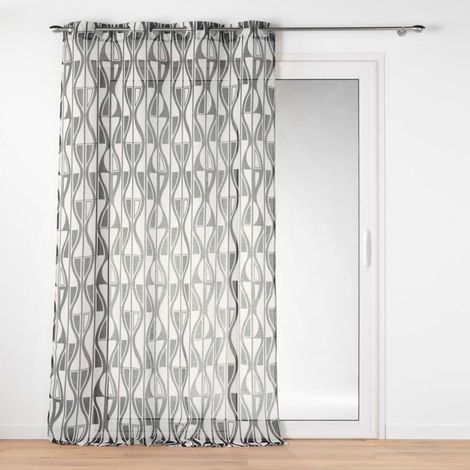 Rideau Voilage à Œillets "Ikaris" 140x240cm Noir & Blanc (1/5)
