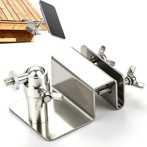 Support de gouttière pour panneaux solaires Support de panneau solaire réglable pour caméra de surveillance, installation sans perçage, compatible à vis 1/4" (1/5)