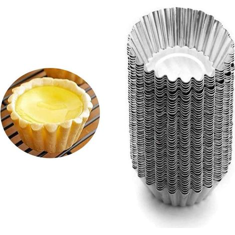 Egg Tart Pans Cupcake Muffin Molds Aluminum Lace Molds Baking Tools - 50 Pieces