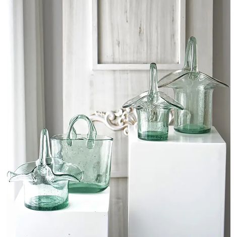 Ideal für den Anbau von Blumen, Pflanzen und Sukkulenten sowie zur Aufbewahrung von Obst und Snacks. 241831G-HL Kreative Korbvase/Aquarium (1/5)
