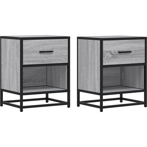 Maison Exclusive - Nachttische 2 Stk. Grau Sonoma 40x31x50 cm Hol