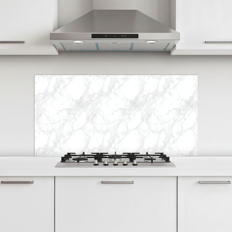 CRÉDENCE CUISINE Minimaliste - Veines blanches - veines grises 100x50 cm (1/5)