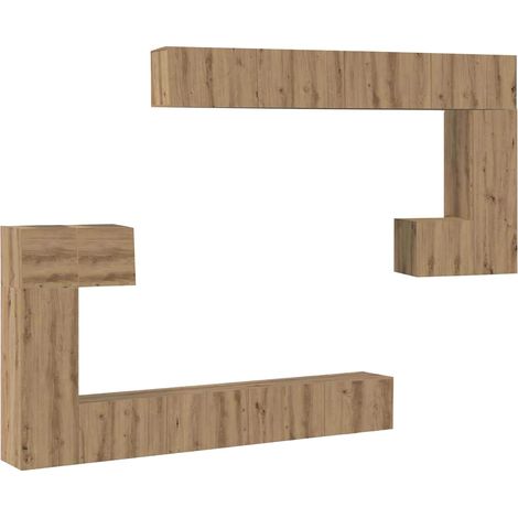 Meubles TV mural 4 pcs Armoires TV suspendues - Chêne artisanal Bois d'ingénierie fr2731 - Maison La Vie