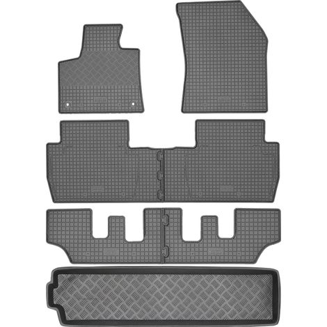 Ensemble de tapis de sol en caoutchouc pour Peugeot 5008 II Minivan à partir de 2017 + tapis de coffre (1/5)