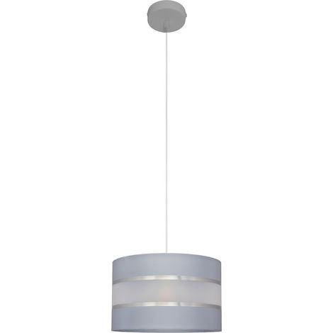 Helam HELEN Plafonnier Suspension Cylindrique Gris, Argent 25cm