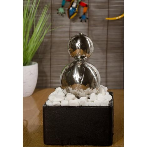 KÖHKO Fontaine d’intérieur 25011 – Fontaine de table en acier inoxydable