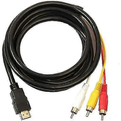 Câble HDMI RCA 3, câble adaptateur convertisseur HDMI vers RCA, câble émetteur unidirectionnel HDMI, RCA 1,5 m. (1/4)