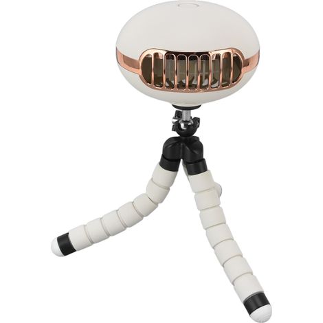 Ventilateur pour poussette bébé en forme de pieuvre, 3 vitesses de ventilation, alimenté par USB et batterie, portable, 3 W, blanc (1/5)