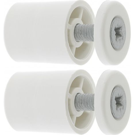 Cyclingcolors – Runder PVC-Rollladen-Endanschlag 15 mm x 22 mm – mit Unterlegscheibe und Schraube – zur Befestigung an Holzkonstruktionen, Weiß (1/3)