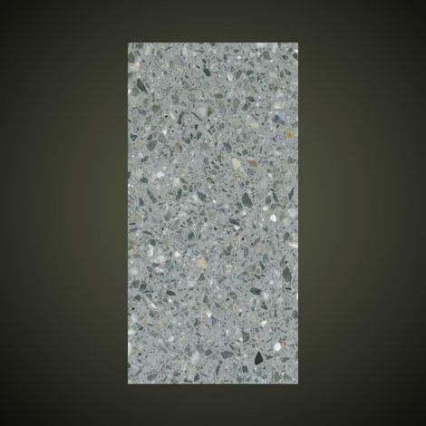 Véritable Carreau Terrazzo fond gris inclusions multicolores Gralo 60x30 cm boîte de 0.72m2 Satiné - Gioia Materia