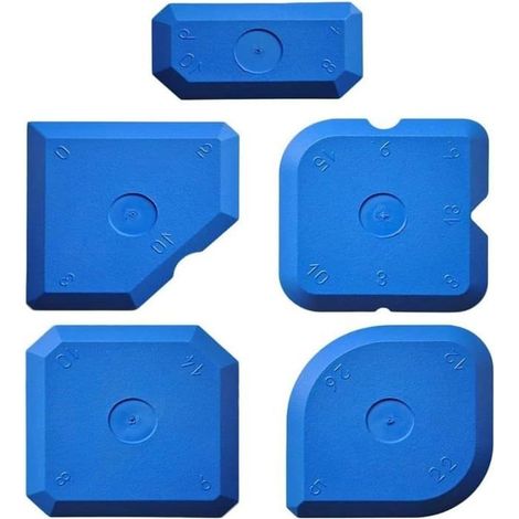 Ecleanfy - Set 5 grattoirs pour lissage de joints silicone et acrylique bleu - AIMOONSA (1/5)