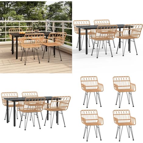 5-tlg. Garten-Essgruppe Poly Rattan - Gartenmöbel - Poly Rattan (1/5)