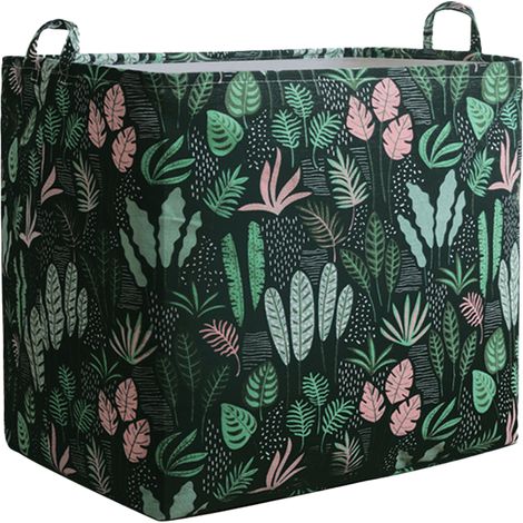 Panier De Rangement - Pour Couettes Et Linge - Pliable - En Tissu Non Tissé Et Coton - 60 X 40 X 40 Cm - 1 Pièce (1/5)