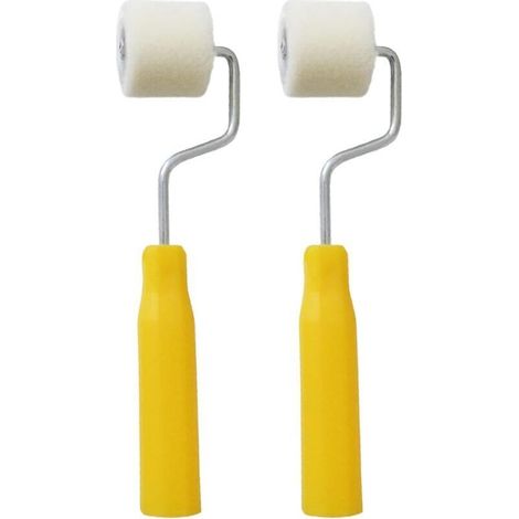 2 PCS Mini Rouleaux à Peinture Laine, Cheveux Courts Extra Petit Rouleau à Peinture, Rouleaux à Peinture, Petit Rouleau pour La Peinture Pour Les Détails Projets Pochoir, Largeur Du Rouleau 3 Cm (1/5)