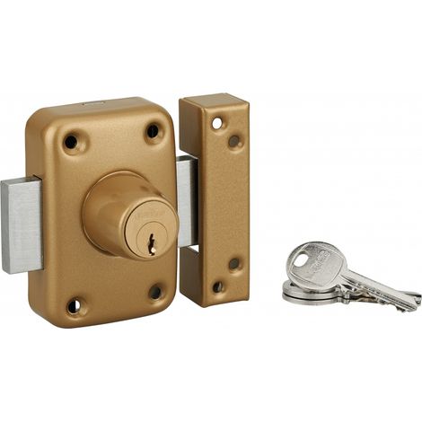 Thirard – Verrou double entrée Apache pour huisserie métallique – Cylindre 45mm en acier – 3 clés crantées – Sécurité 8/10 – Compatible portes vitrées