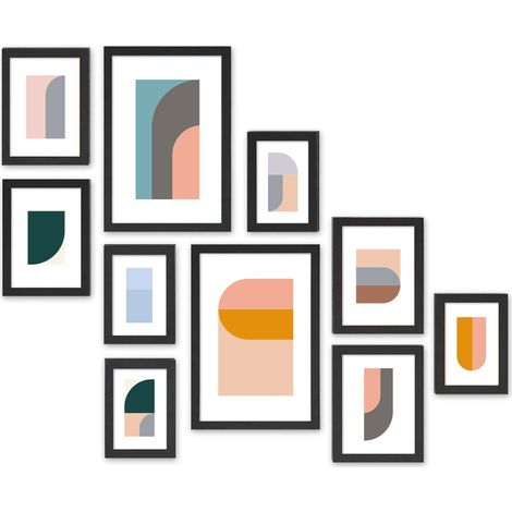 Mur photo - lot de 10 cadres photo - noir (1/5)
