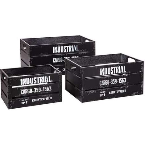 Lot de 3 cagettes de rangement encastrables en métal BILL (1/4)