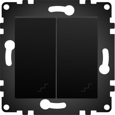 IluminaShop - Interruptor Empotrable Doble Conmutado Negro IP20 Serie wLux (1/3)
