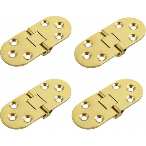 Cerniere per tavolo pieghevole, connettore pieghevole, assemblaggio di mobili in acciaio inossidabile pieghevole a 180 gradi, spessore 2 mm, finitura cromata, acciaio inossidabile, 4 pezzi o