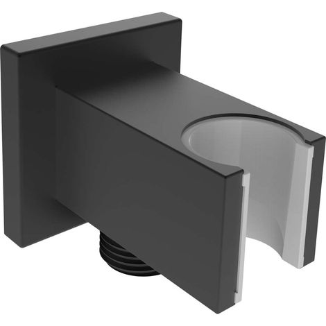 kielle - Presa d'acqua a muro con supporto doccetta, nero opaco 20901014 (1/2)