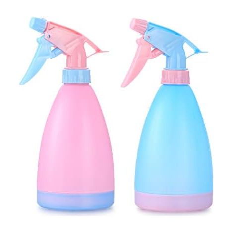 2 Pcs 500ML Plant Spray Bottle, Empty Plastic Water Bottles, Vacuum Spray Bottle, for Garden, Home Flowers, Kitchen Cleaning, Hair Salon - Blue/Pink (1/5)